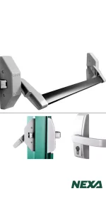 Double Point Panic Device for Double Swing Active Doors with Lockable Back Handle - Image 2
