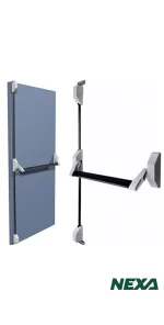 Double Point Panic Device for Double Swing Active Doors with Lockable Back Handle