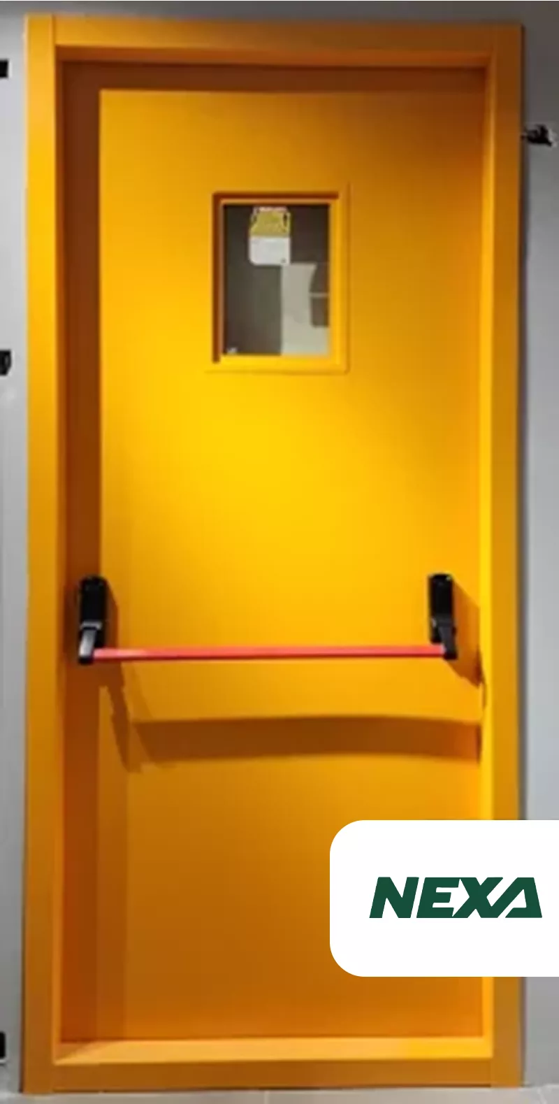 yellow-fire-door Fire-Rated Metal Door with Window - Image 1